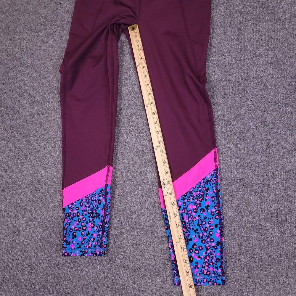 Lilly Pulitzer Luxletic Cropped Leggings Women M Purple Floral Athletic Gym Yoga - Picture 10 of 13